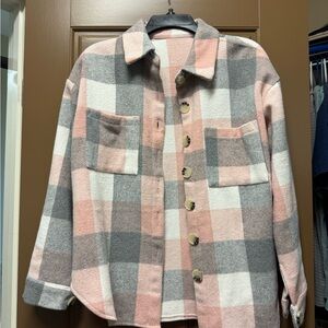 Plaid Button-Up Jacket